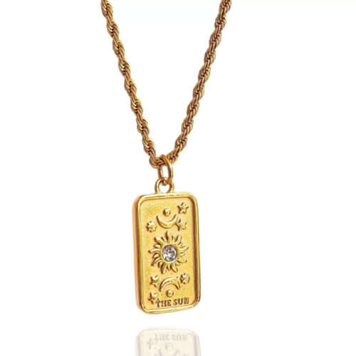 ELITE CASA 18K Gold Tarot Card Necklace