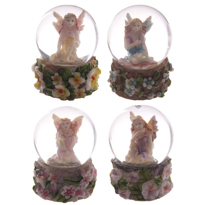 ELITE CASA Cute Flower Fairy Mini Snow Globe