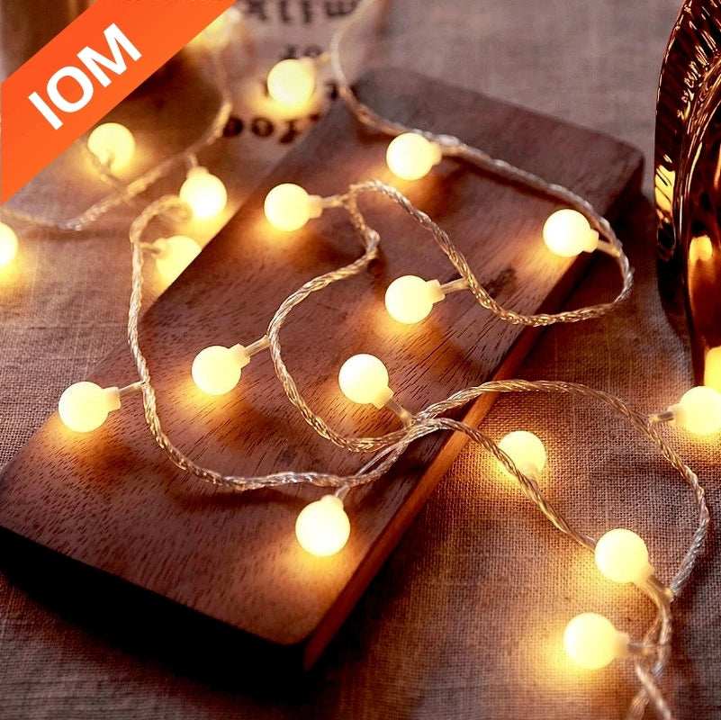 10M USB/Battery Power Ball LED String Lights Garland Lights Outdoor