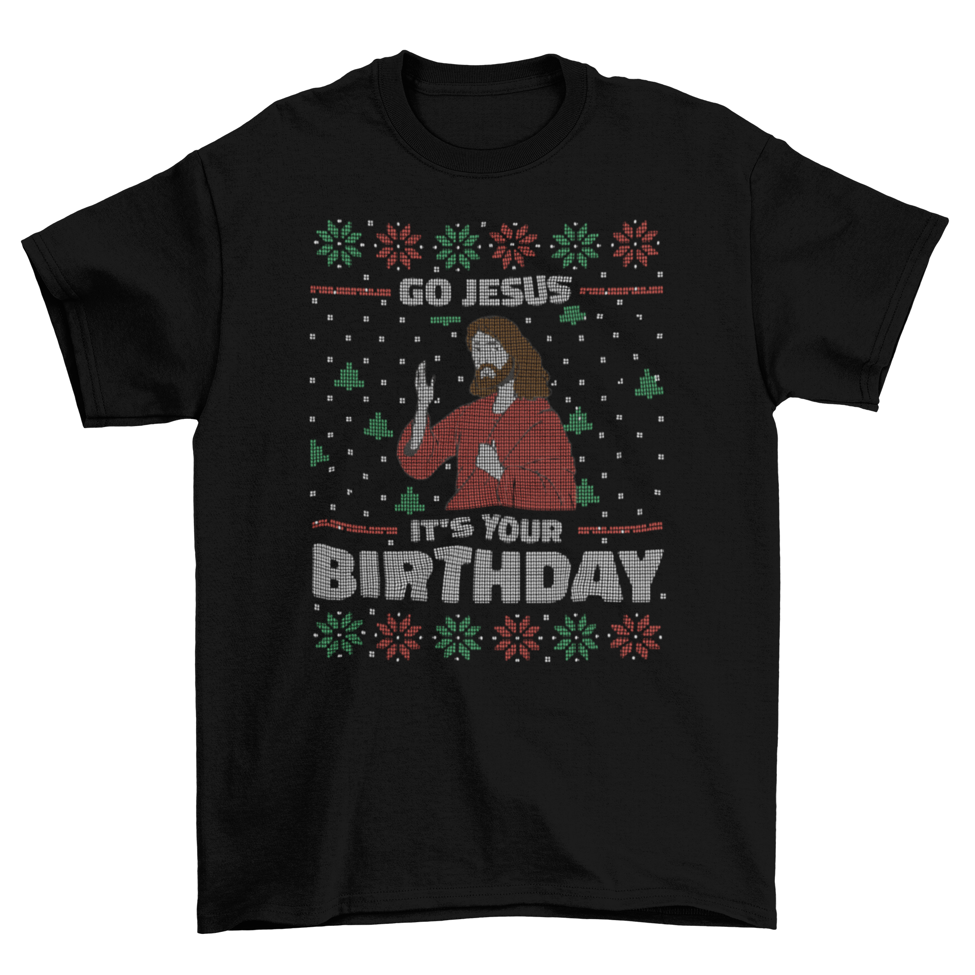 ELITE CASA Jesus Birthday Ugly Sweater Tee
