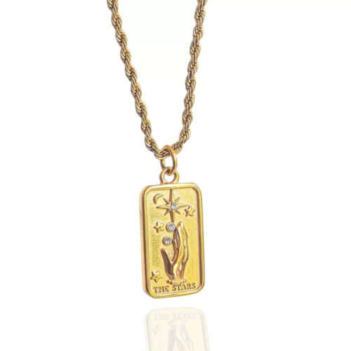 ELITE CASA 18K Gold Tarot Card Necklace