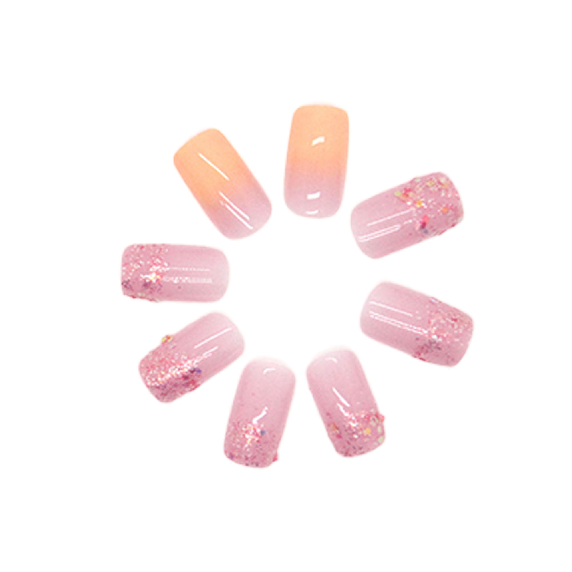 ELITE CASA MultiWear Reusable Press On Nails Kit featuring various pink nail designs with glitter accents.