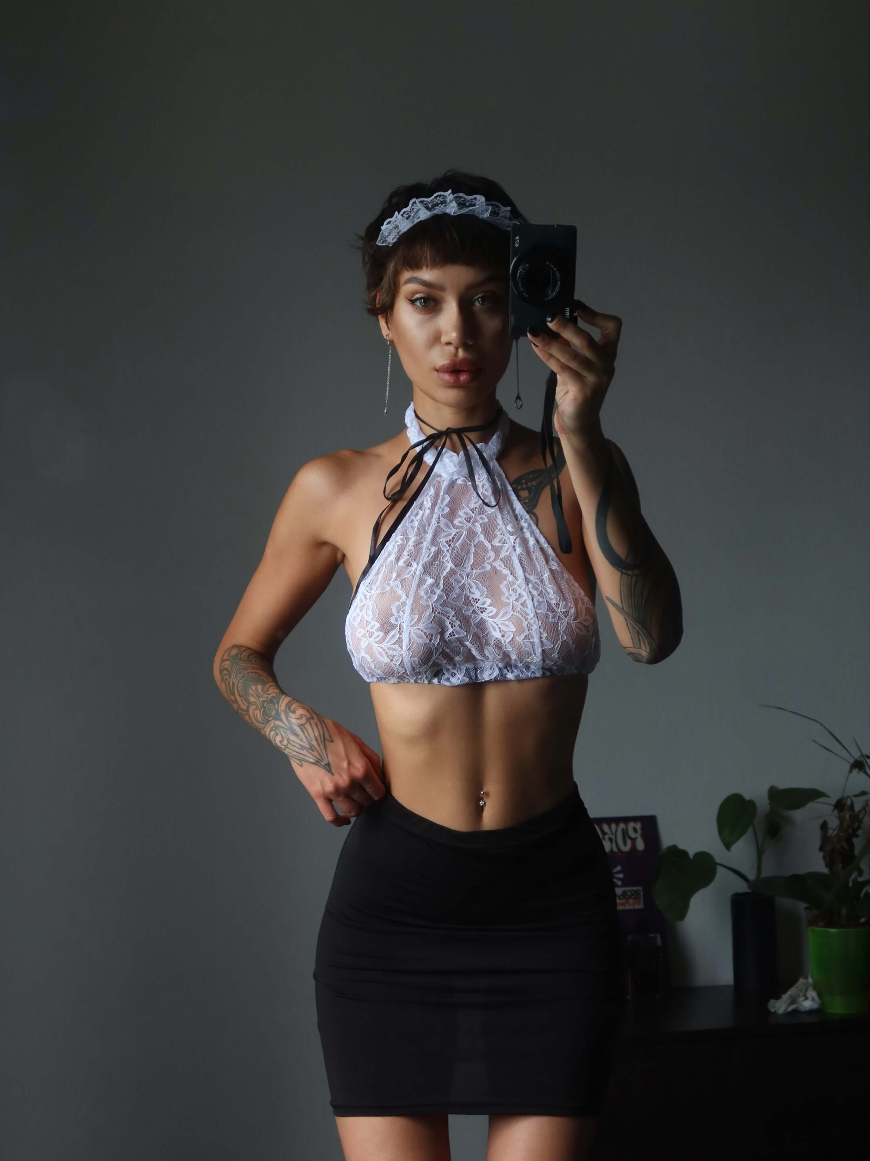 ELITE CASA Sexy French Maid Costume Lingerie Set