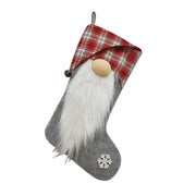 ELITE CASA Christmas stockings with a festive gnome design, perfect for Xmas tree and fireplace decoration.