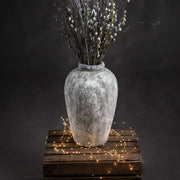 ELITE CASA Aged Stone Tall Ceramic Vase