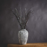 ELITE CASA Aged Stone Tall Ceramic Vase