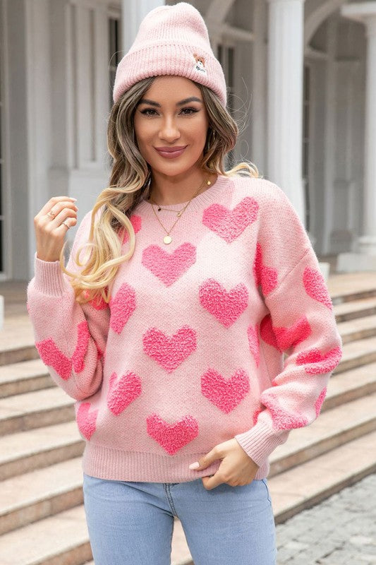 Valentine sweater for women, heart knit sweater, Valentine’s Day outfit 2026