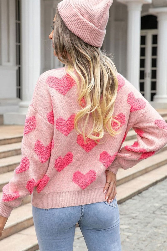 Valentine sweater for women, heart knit sweater, Valentine’s Day outfit 2026