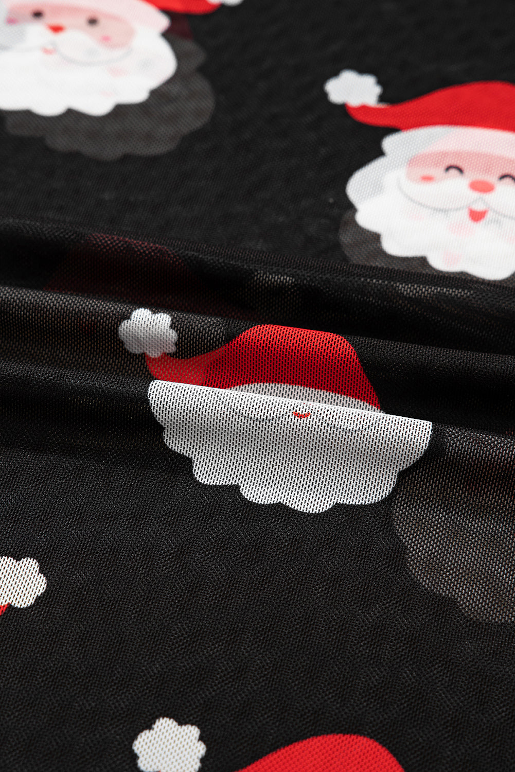 ELITE CASA Santa Mesh Christmas Top
