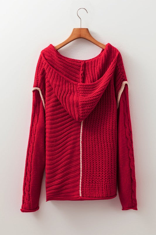 Olivia Knit Drawstring Hooded Sweater