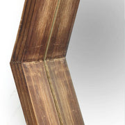 ELITE CASA Dark Wood Hexagonal Wall Mirror