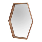 ELITE CASA Dark Wood Hexagonal Wall Mirror