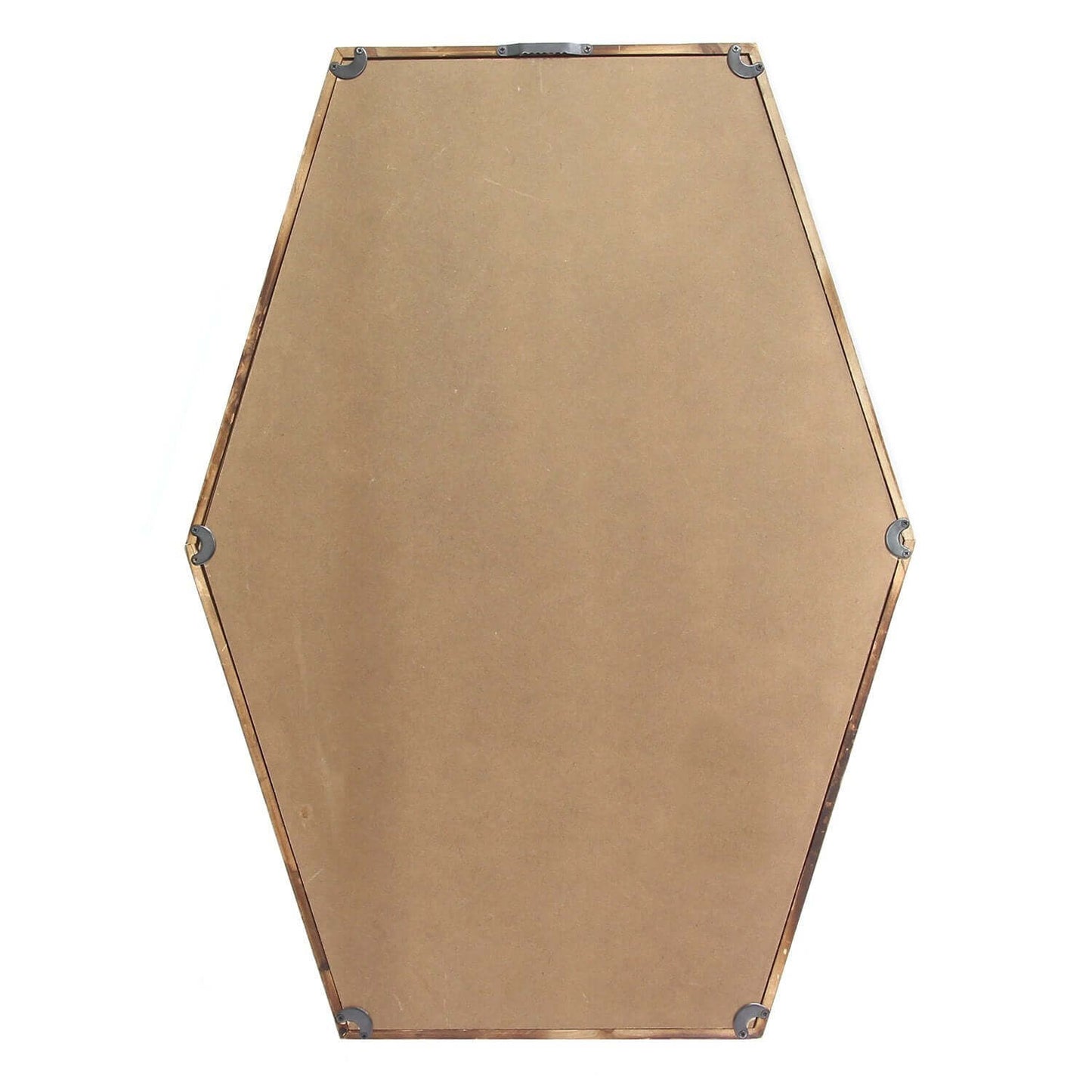 ELITE CASA Dark Wood Hexagonal Wall Mirror