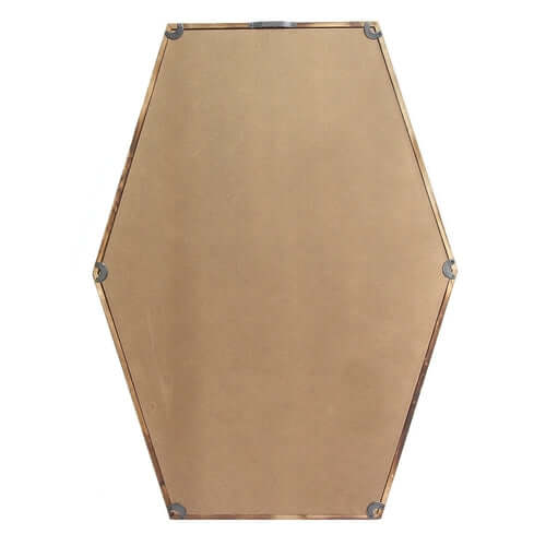 ELITE CASA Dark Wood Hexagonal Wall Mirror