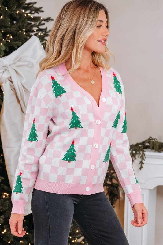 Ella Tree Pattern Cardigan Sweater