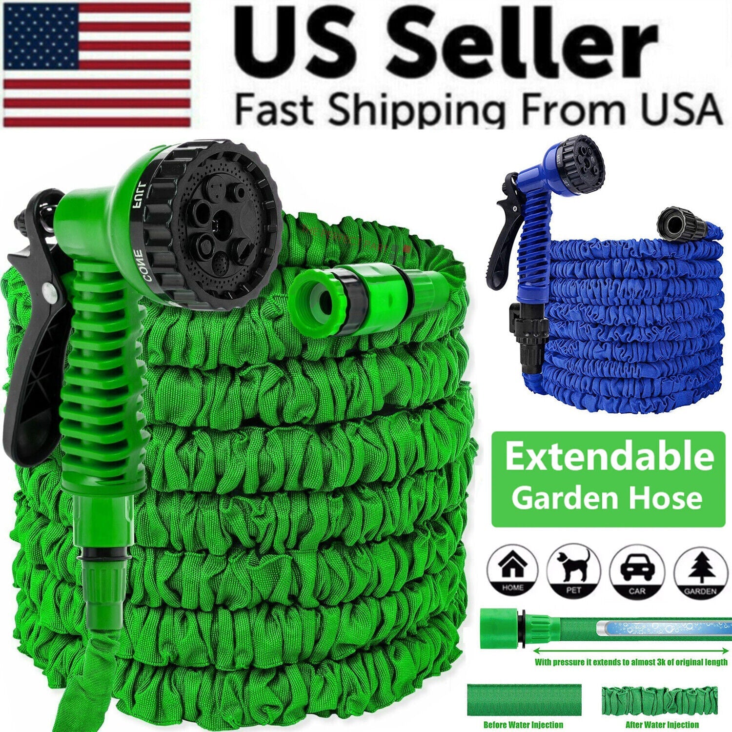 ELITE CASA Expandable Flexible Garden Water Hose