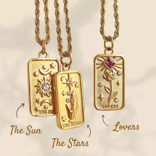 ELITE CASA 18K Gold Tarot Card Necklace