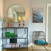 ELITE CASA 24" Gold Metal Round Bathroom Mirror