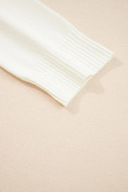 Embroidered Flower Ribbed Loose Sweater