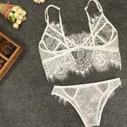 ELITE CASA Lace Mesh Bralette & G-String Set