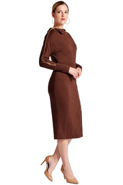 ELITE CASA Josefa Asymmetric Midi Dress