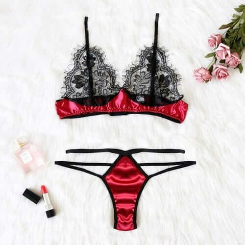 ELITE CASA Plus Size Erotic Lace Lingerie Set