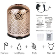 ELITE CASA Luxury Glass Essential Oil Diffuser Rose Gold