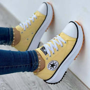 ELITE CASA Women’s Lace-Up Canvas Sport Sneakers