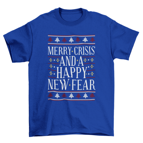 ELITE CASA Merry Crisis Ugly Sweater Tee