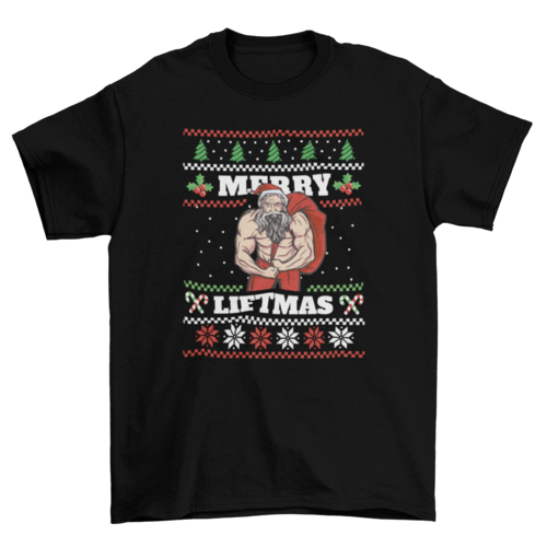 ELITE CASA Muscular Santa Claus Ugly Tee