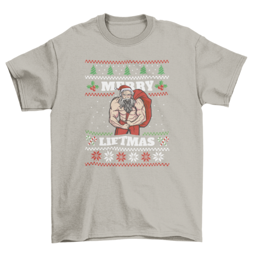 ELITE CASA Muscular Santa Claus Ugly Tee