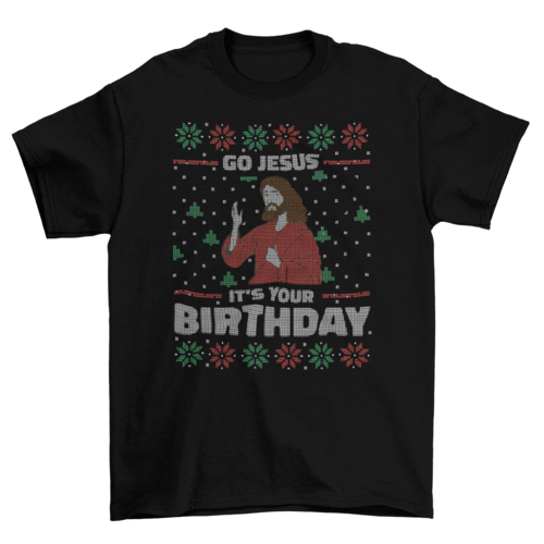 ELITE CASA Jesus Birthday Ugly Sweater Tee