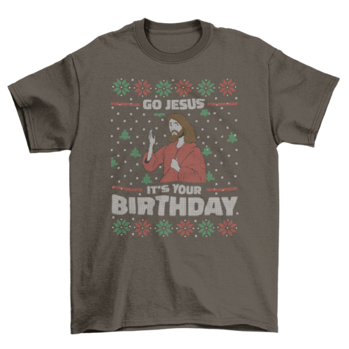 ELITE CASA Jesus Birthday Ugly Sweater Tee