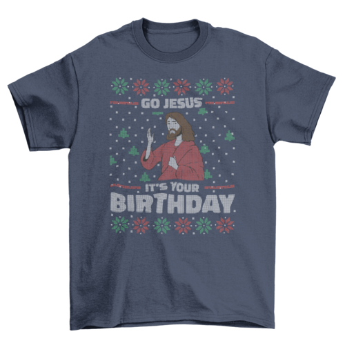 ELITE CASA Jesus Birthday Ugly Sweater Tee