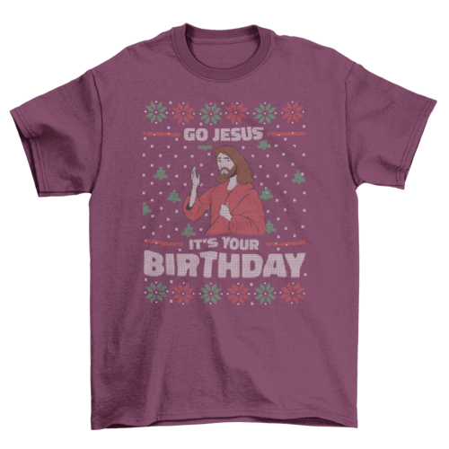 ELITE CASA Jesus Birthday Ugly Sweater Tee
