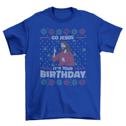 ELITE CASA Jesus Birthday Ugly Sweater Tee