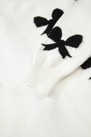 Bow Lace-up Sweater Cardigan