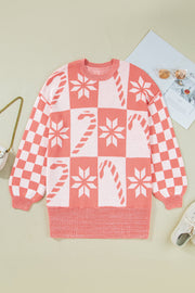 ELITE CASA Christmas Candycane Snowflake Sweater