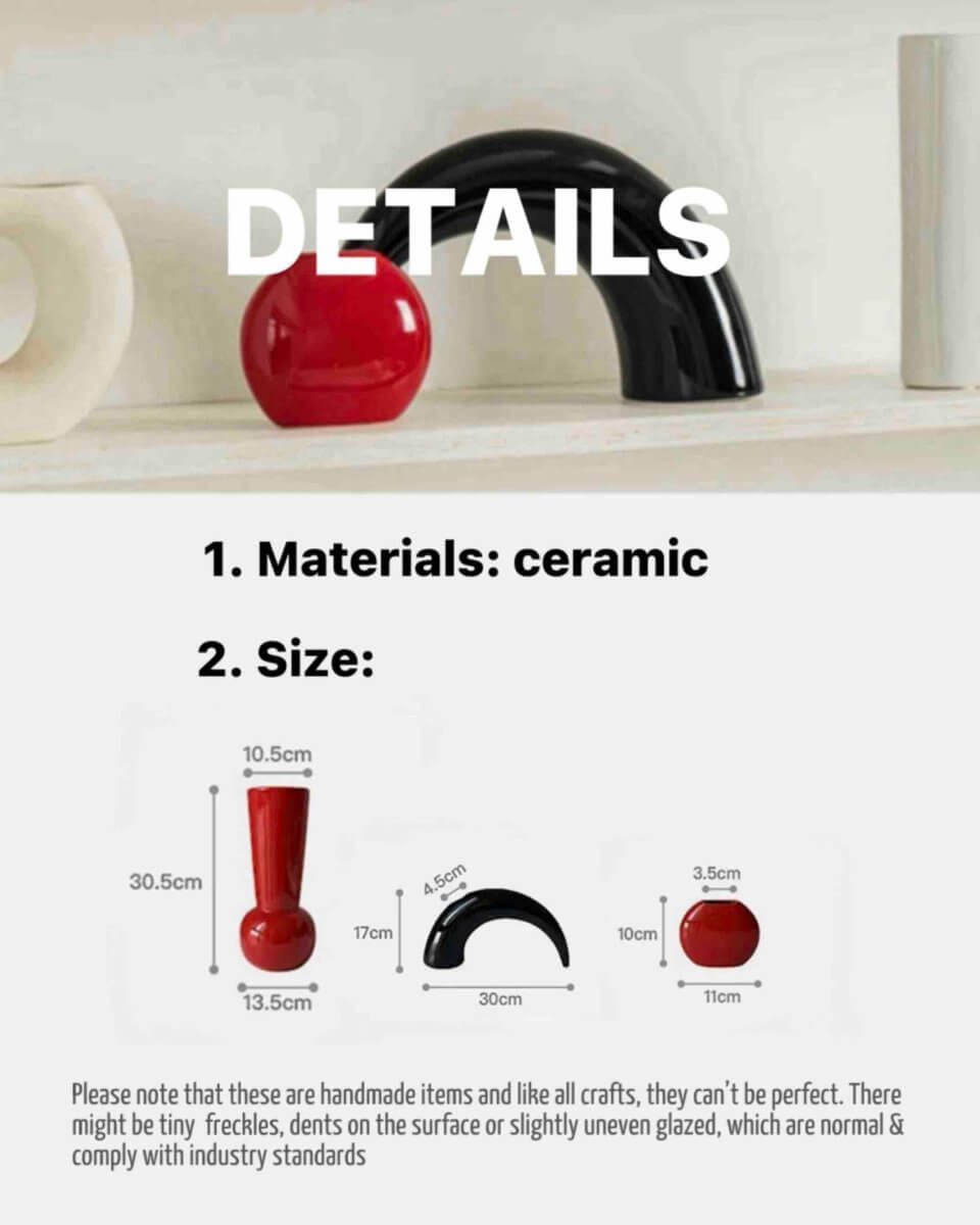 ELITE CASA Bauhaus Ceramic Art Deco Vase