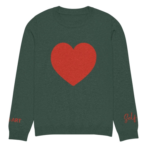 ELITE CASA Heart Knitted Crew Neck Sweater