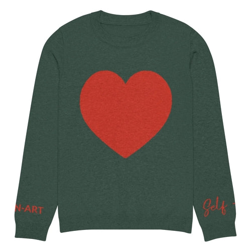 ELITE CASA Heart Knitted Crew Neck Sweater