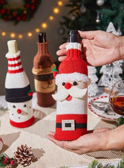 Cute Knitted Christmas Wine Bottle Cover Sleeves Set of 3 Pcs ( $10 Ea