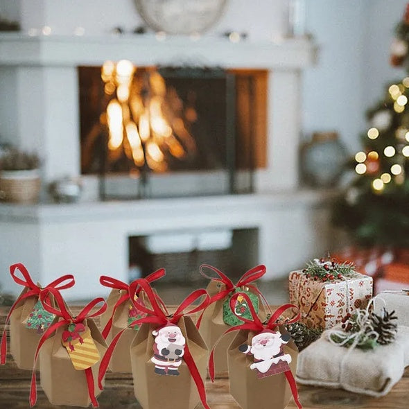 ELITE CASA  24-pcs-christmas-gift-boxes-with-ribbon