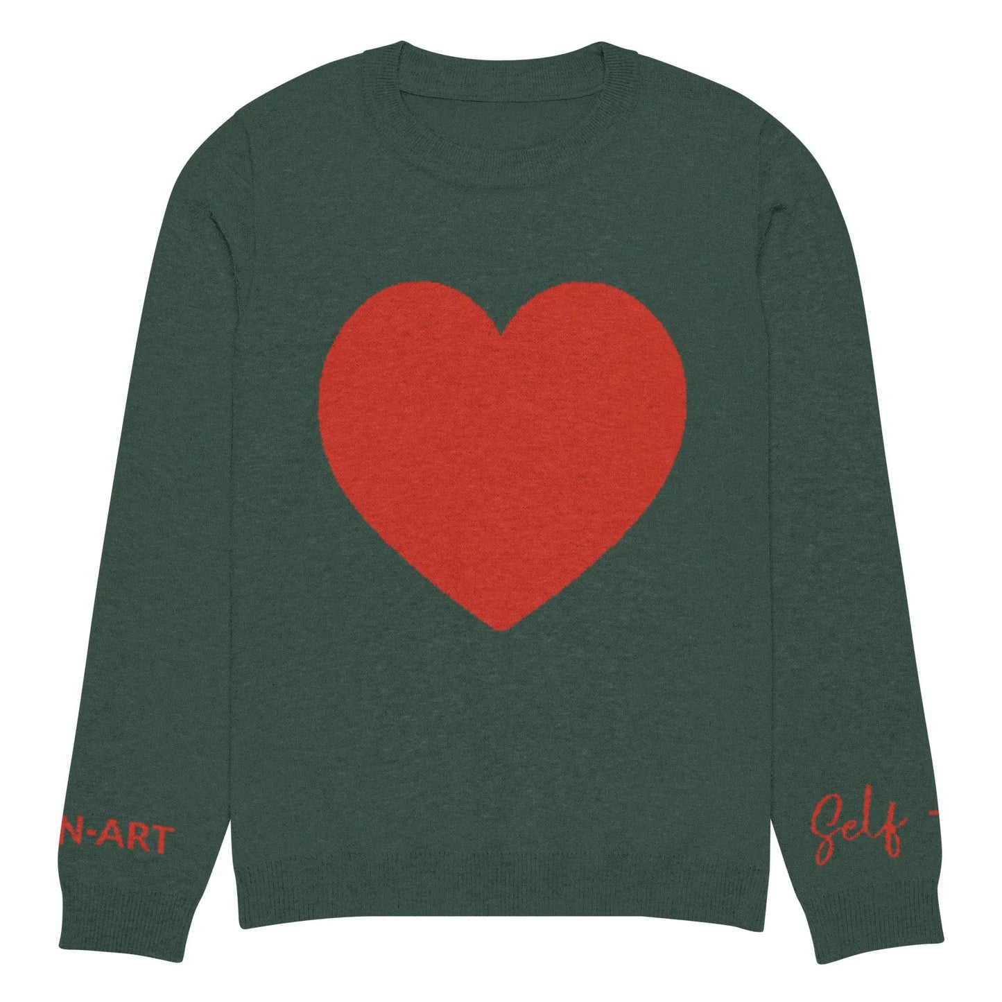ELITE CASA Heart Knitted Crew Neck Sweater