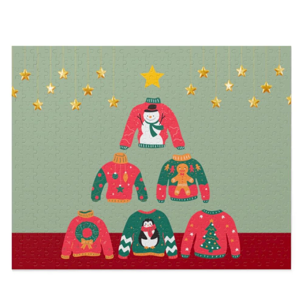 ELITE CASA Christmas Ugly Sweater Tree Puzzle 500-Piece