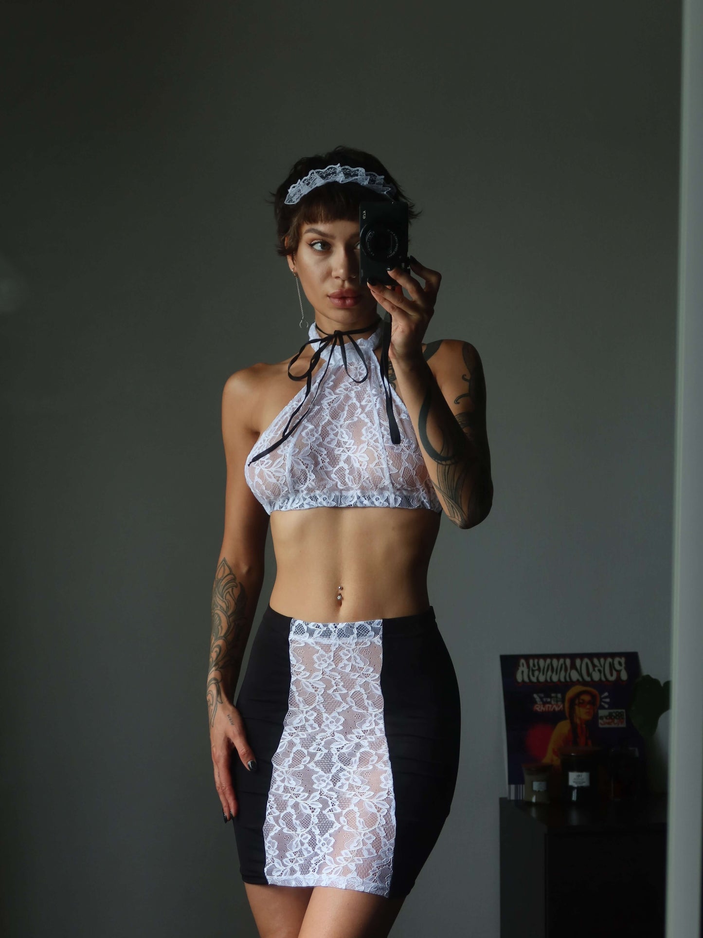 ELITE CASA Sexy French Maid Costume Lingerie Set