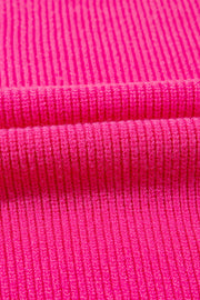 Valentine Heart Drop Shoulder Crewneck Sweater Hot Pink Color