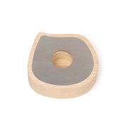 ELITE CASA Ash Wood & Steel Candle Holder