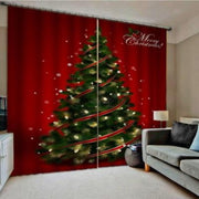 ELITE CASA Christmas Pattern Curtains for Living Room & Bedroom