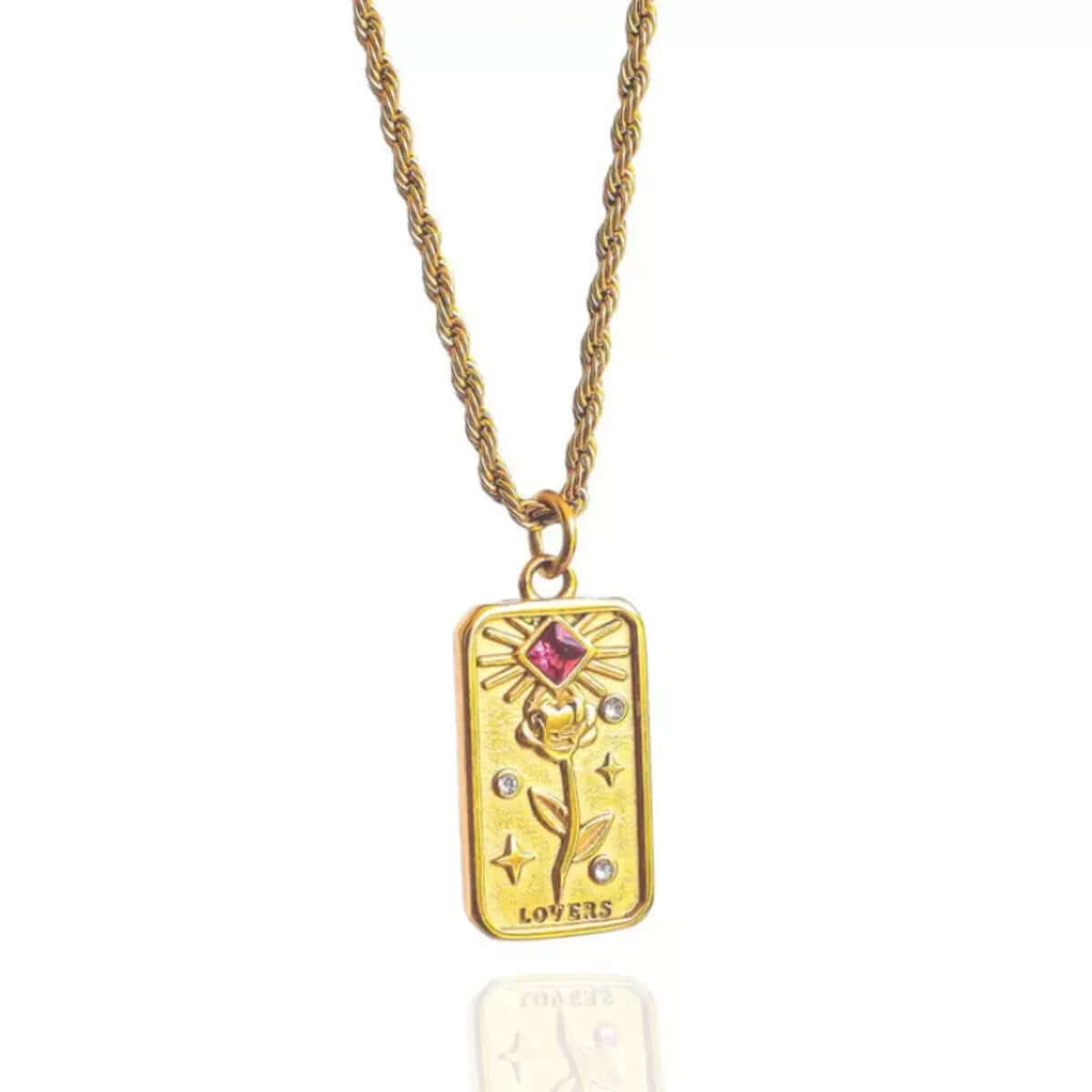 ELITE CASA 18K Gold Tarot Card Necklace